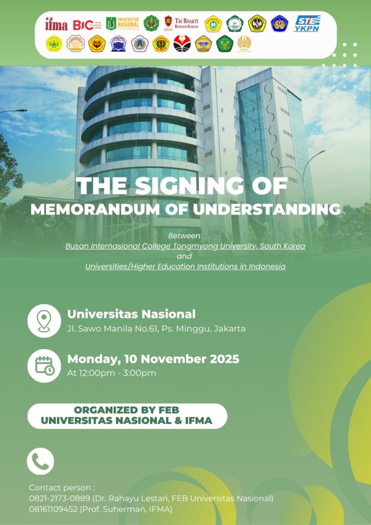 The signing of MoU among Busan International College Tongmyong University, South Korea and 20 universities/higher education institutions in Indonesia, Jakarta, 10 November 2025